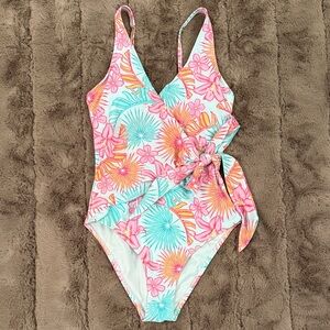 Floral Wrap Women's One Piece Swimsuit
